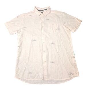 Vissla Men's Medium Hemp Organic Cotton Sunburst Print Short Sleeve Button Down